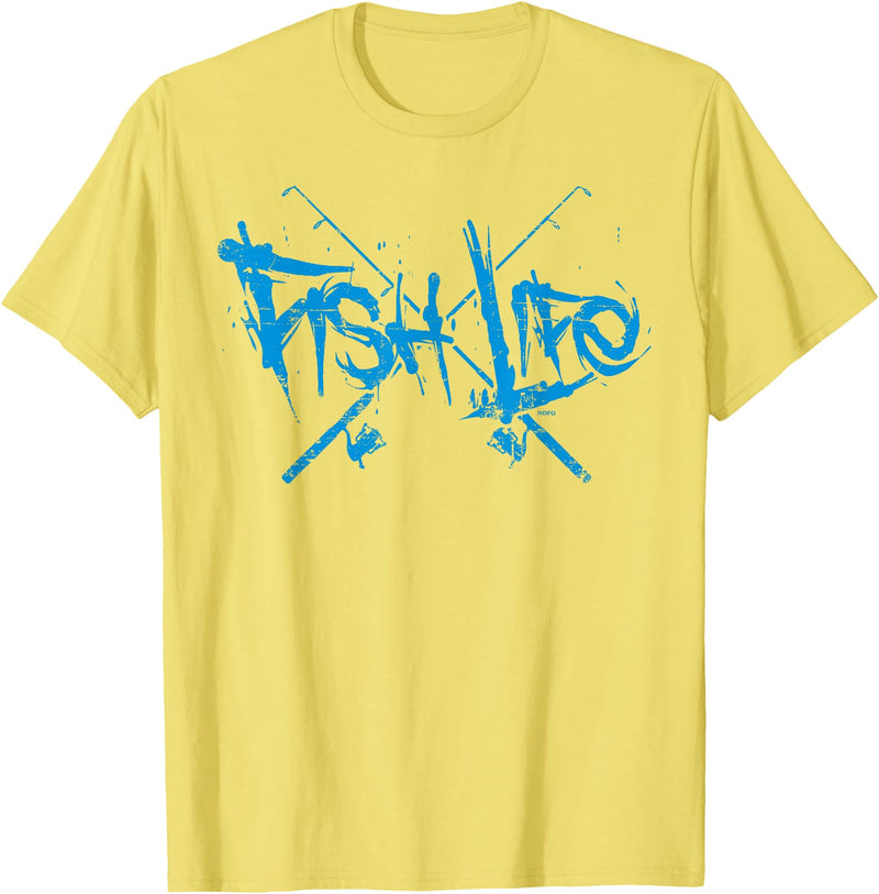 NOFO Clothing Co Fish Life, Fishing T-Shirt T-Shirt - Lemon Yellow