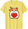 Cute Hamster Funny Valentines Heart Lover Men Women Kids T-Shirt - Lemon Yellow