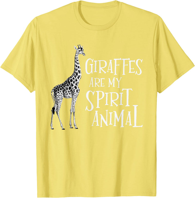 Funny Giraffe Shirts Giraffes Are My Spirit Animal - Zoo Lover Animal Wildlife T-Shirt - Lemon Yellow