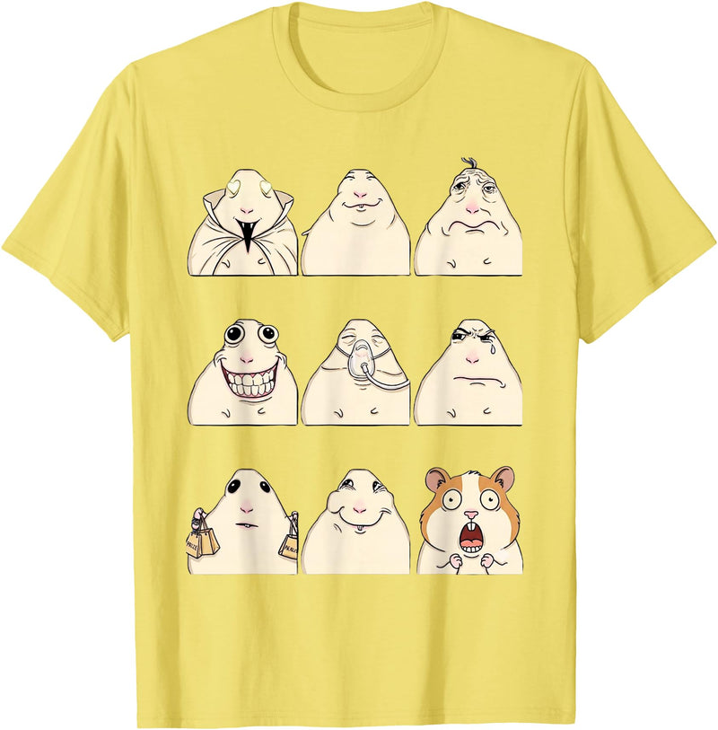 Hamster Reaction Meme Kids Boys Girls Men and Women T-Shirt - Lemon Yellow