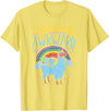 Llama Queen Birthday Party Gift Majestically Awkward Funny Llamacorn Llama Unicorn Rainbow T-Shirt - Lemon Yellow