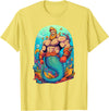 Gay Pride Merman Bear Muscle Daddy Hunk Mermaid LGBTQ Transgender Gay Muscle Dad Bear Mermaid Gay Merman T-Shirt - Lemon Yellow