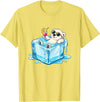Cool Polar Bear Summer Vibes Chill Ice Cube Lazy Polar Bear in Ice Cube Tropical Cocktail T-Shirt - Lemon Yellow