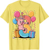 3rd Girls, Boys Pig 3 Birthday Pig 3rd birthday for boy girl 3 years old third three Pig T-Shirt - Lemon Yellow