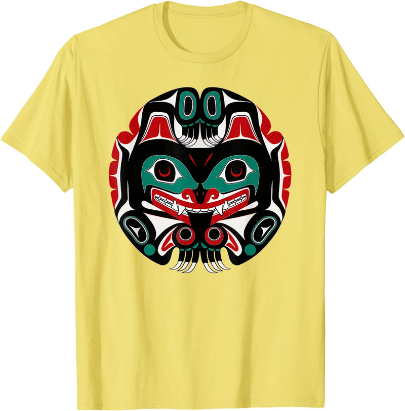 Tribal America Alaska Native American Art Tlingit Eagle Tribal Bear Clan T-Shirt - Lemon Yellow