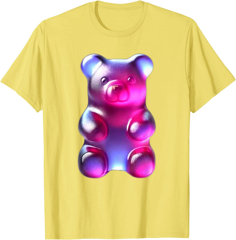 Urban Empyre Indigo Purple Gummy Bear T-Shirt - Lemon Yellow