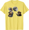 Funny Guinea Pig Lover Gifts 3 Guinea Pigs Moon Howling Funny Rodent For Men, Women, Kid T-Shirt - Lemon Yellow