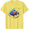 Colorful Tropical Fish Ocean Splash Rainbow Aquarium Fish Ocean Vibes T-Shirt - Lemon Yellow