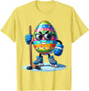Easter Hockey Lovers Eggs Egg Bunny Rabbits Men Women Boys T-Shirt in Lemon Yellow