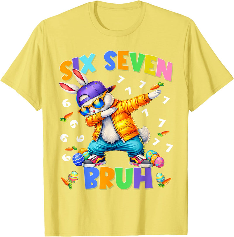 Bruh Happy Easter Bunny Dabbing Rabbit Men Boy Kid T-Shirt in Lemon Yellow