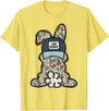 Funny Bunny Egg Hunter Rabbit Lovers Happy Easter Camouflage T-Shirt in Lemon Yellow