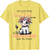 Funny cow lover gifts farmer life cute cow farming I'm Not Sweet Girl Next Door I'm The Crazy Heifer T-Shirt - Lemon Yellow