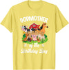 Vintage Retro Birthday Godmother Of The Birthday Boy Party Cow Farm 1St Birthday T-Shirt - Lemon Yellow