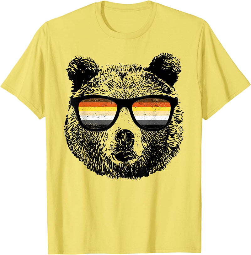 Equal Rights Gay Bear Sânpebe Designs Gay Bear with Sunglasses T-Shirt - Lemon Yellow