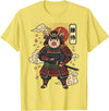 Samurai Pig Anime Japan Pig Samurai Japanese Warrior T-Shirt - Lemon Yellow