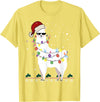 Christmas Llama Santa Hat Ugly Xmas Tee Christmas Llama Santa Hat Ugly Xmas Tree Alpaca Gift T-Shirt - Lemon Yellow