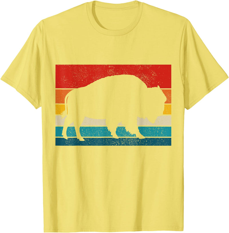 We Love Bison Bison Retro American Buffalo National Park Vintage T-Shirt - Lemon Yellow