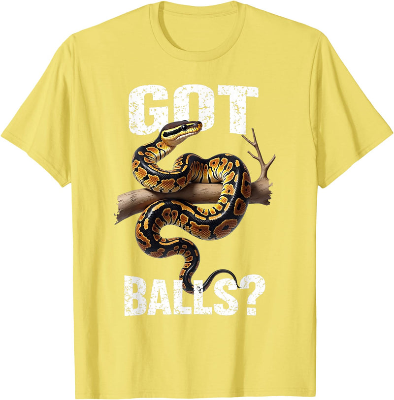 Royal Ball Python Supplies Snake Owner Herpetology Funny Ball Python Lover Balls Reptile Keeper Snake Owners T-Shirt - Lemon