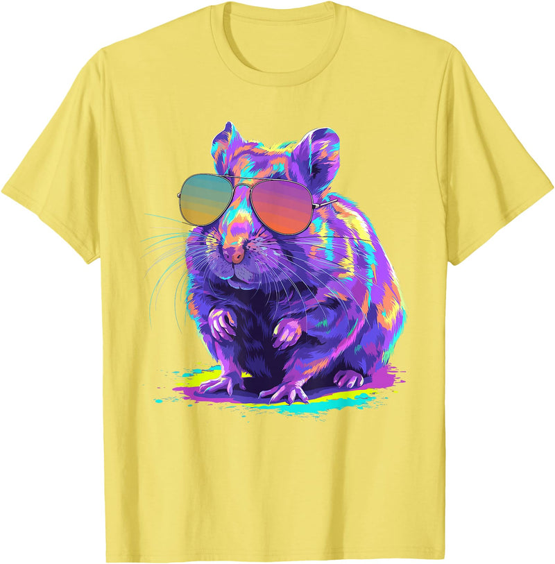 Cute Hamster Art for Men Women Kids Syrian Hamster Lover T-Shirt - Lemon Yellow