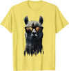 Funny Llama Lover Graphics Funny Alpaca Llama with Sunglasses Animal Graphic T-Shirt - Lemon Yellow