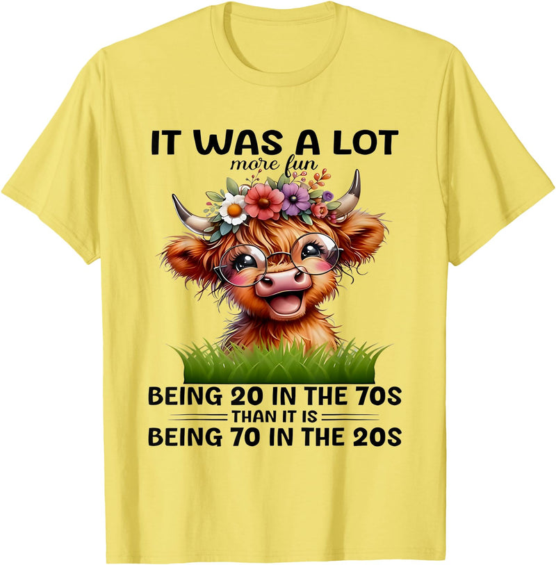 I Was A Lot More Fun Being 20 In The 70s Than Tees I Was A Lot More Fun Being 20 In The 70s Than It Is Being 70 T-Shirt -