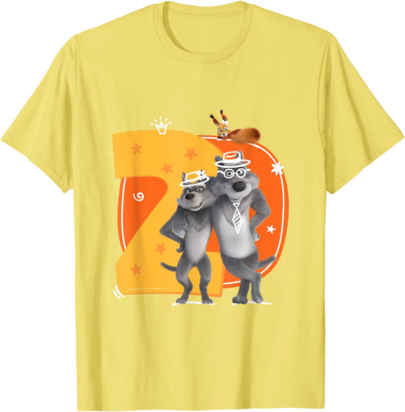Masha and the Bear Friends. Numbers #2 T-Shirt - Lemon Yellow