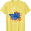 Cool Dog Gifts Betta Fish Siamese Fighting Fish Anatomy, Funny Aquarium Pet T-Shirt - Lemon Yellow