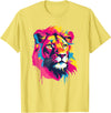 Aesthetic Lion Art I Kids Lion Colorful Lion T-Shirt - Lemon Yellow