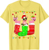 Christmas Pajama Top Matching Outfit Co Three Pig In Christmas Socks Matching Xmas Pajama T-Shirt - Lemon Yellow