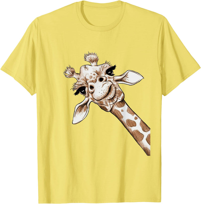 Funny giraffe t-shirt animal love zoo and safari Love Giraffe Women's Wildlife Giraffe Lovers Tee for Children Girls T-Shirt - Lemon Yellow