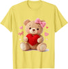 Cute Crochet Valentine Love Art Studio Be My Valentine Cute Crochet Yarn Teddy Bear Love T-Shirt - Lemon Yellow