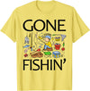 Funny Fishing Fishy Fisherman Fisher Anglers Shirt Gone Fishing-Shirt Youth Boys Kids Toddler Women Girls Cute T-Shirt - Lemon Yellow