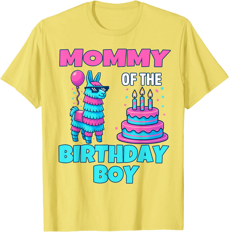 gaming gamer Birthday Llama Pinata Family Apparel Mommy Birthday Boy Llama Pinata Party Family mathing Women T-Shirt - Lemon Yellow
