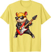 Hamster Electric Guitar Concert Music Lover Men Women Kids T-Shirt - Lemon Yellow