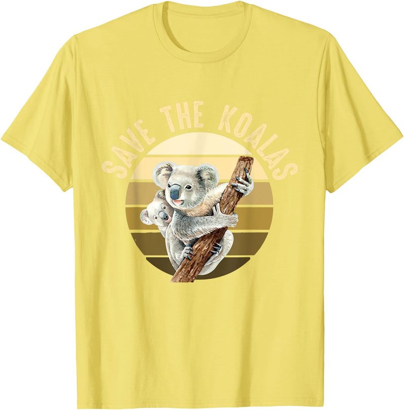 Save the wildlife of Australia Save the Koalas Koala Koala Bear Australia Rescue Protect T-Shirt - Lemon Yellow