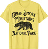 Great Smoky Mountains National Park Tennessee USA Great Smoky Mountains National Park Tennessee Hike Bear T-Shirt - Lemon Yellow