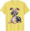 Great Dane Lovers Easter Egg Eggs Bunny Rabbits Rabbit T-Shirt in Lemon Yellow