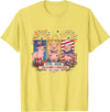 Farmer 4th Of July Costume 1776-2026 Proud 250th Freedom 4th July Three Cute Pigs T-Shirt - Lemon Yellow