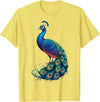 Peacock Peafowl Colorful Bird Peacock Illustration T-Shirt - Lemon Yellow