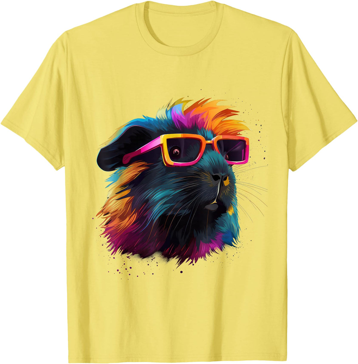 Guinea Pig Lover Designs Guinea Pig Lovers Colorful Pop Art Guinea Pig T-Shirt - Lemon Yellow