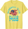 Retro Minor League Baseball Team Apparel Fall City Flying Pigs Retro Minor League Baseball Team T-Shirt - Lemon Yellow