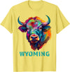 Love Wyoming Accessories, Apparel and Home Decor Wyoming American Bison Lover Buffalo for Men Women Souvenir T-Shirt - Lemon