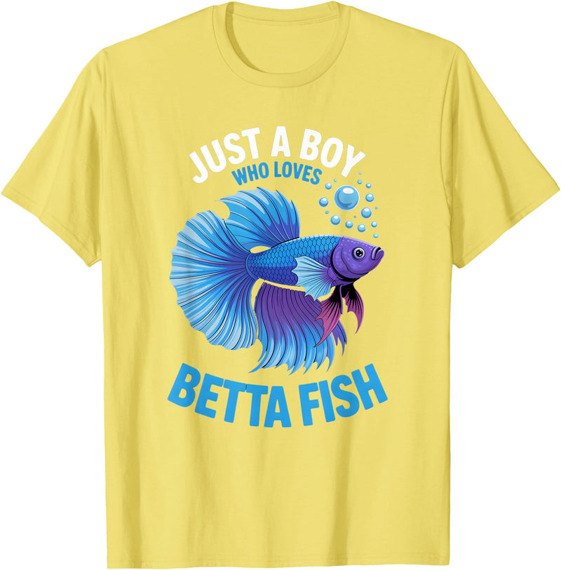 Betta Fish Shirts & Gifts for Boys Boys Betta Fish T-Shirt - Lemon Yellow