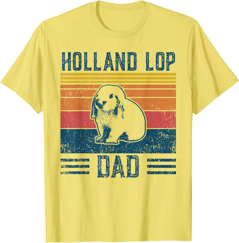 Best Rabbit Dad Men - Vintage Holland Lop T-Shirt in Lemon Yellow