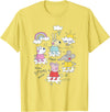Peppa Pig Splish Splash Splosh Friends Playing In Puddles T-Shirt - Lemon Yellow
