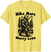 Outpost Scouting Gear by Giant Step Design Co. Hike More Worry Less Funny Cub Scouts BSA Hiking Bear T-Shirt - Lemon Yellow