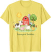 Little Barnyard Farm Apparel For Toddler & Kids Barnyard Buddies Cute Cow Sheep Pig Hen On The Farm Barnyard T-Shirt - Lemon Yellow