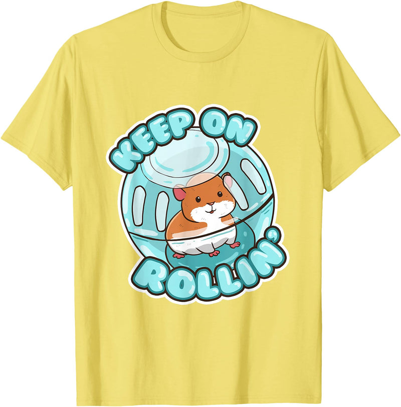 Keep On Rolling Cute Hamster Hammy Owner Pet Lover Gift T-Shirt - Lemon Yellow