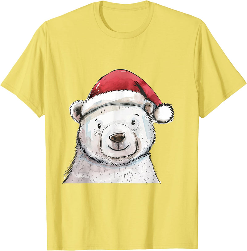 Merry Christmas Gifts For The Whole Family Christmas Holiday Season Xmas Polar Bear T-Shirt - Lemon Yellow