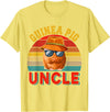Rodent Father's Day Costume Vintage Retro Guinea Pig Uncle Cute Guinea Pig Sunglasses T-Shirt - Lemon Yellow